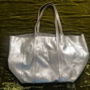 ZARA NEVERFULL LEATHER SILVER BAG